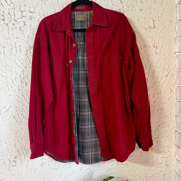 St. John's Bay Other - St John’s Bay Barn Jacket Red Canvas Flannel Lined Workwear Jacket